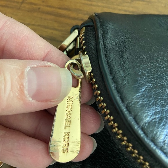 MICHAEL KORS Bedford Black Pebbled Leather Flap Crossbody Bag Purse $178 - Picture 8 of 14
